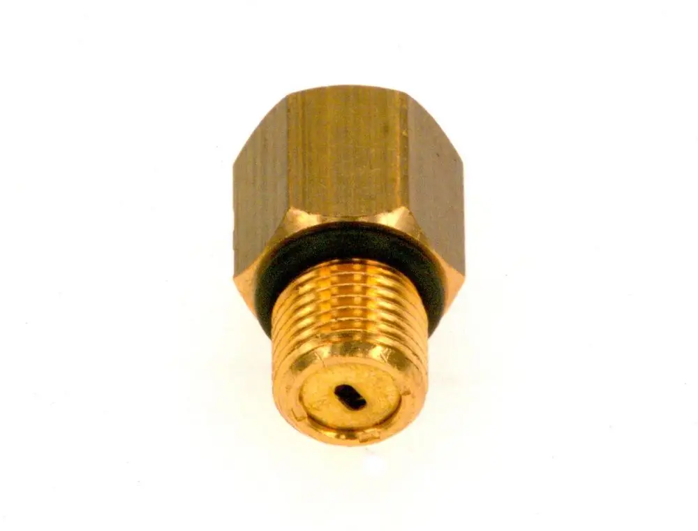 BOSCH Rückschlagventil 1/4, 7098240. Messingfarbenes Rückschlagventil mit Gewinde und Bohrung.
